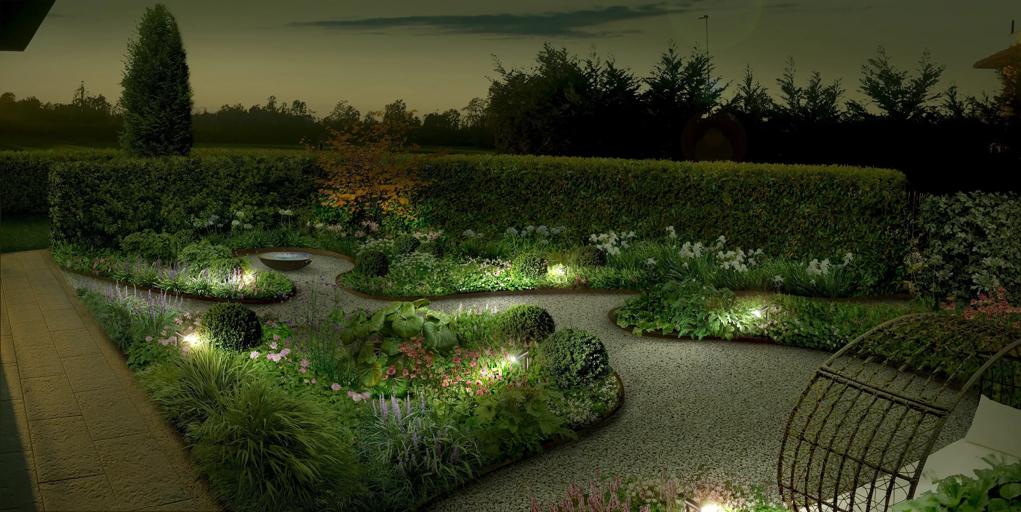 illuminazione giardino zen